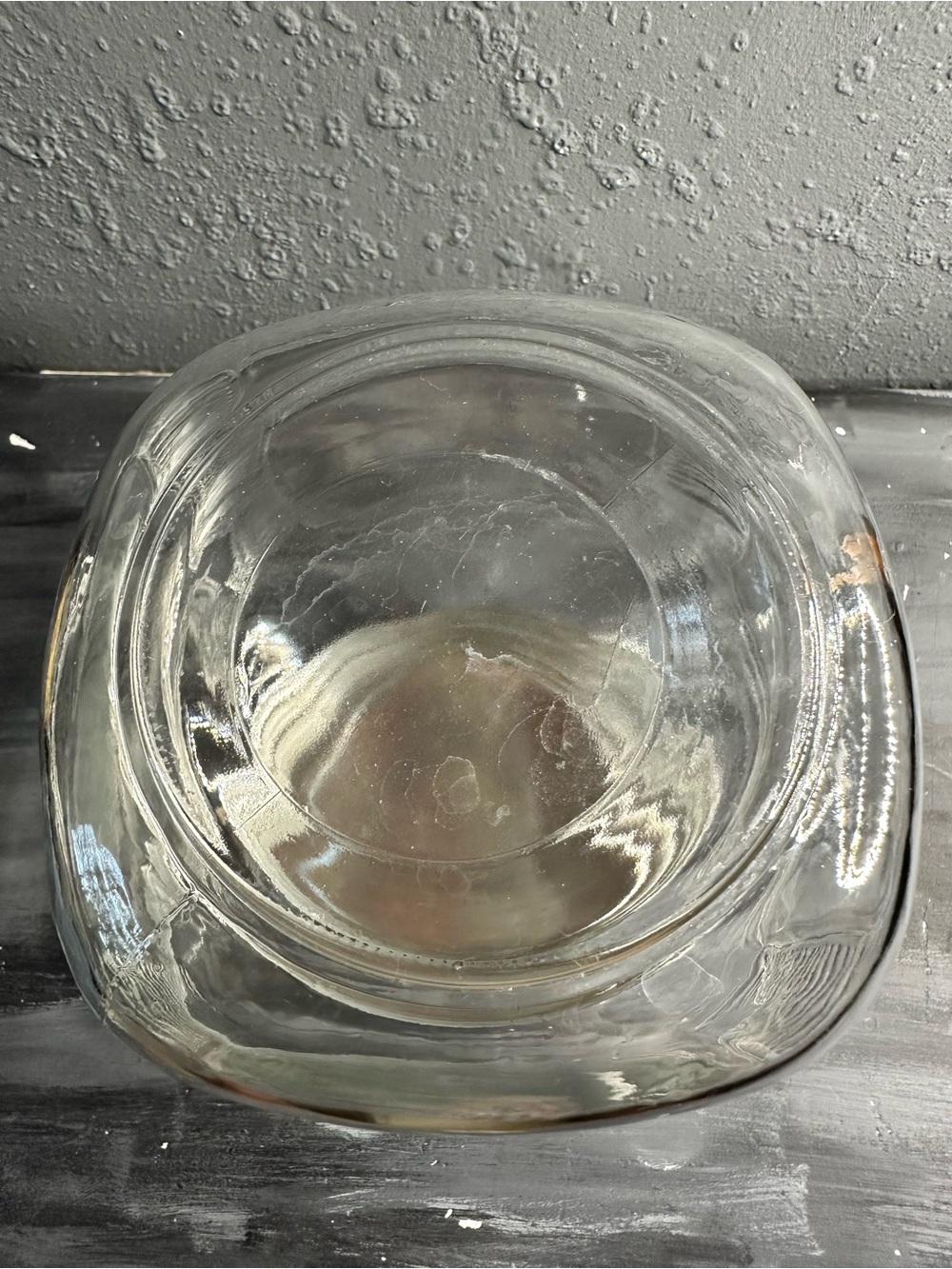 Vintage Clear glass square jar ribbed sides with lid 6X4 inch - Picture 3 of 8